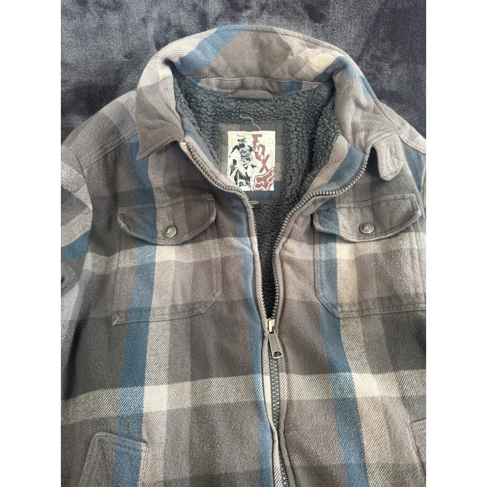 Fox Racing Heritage Plaid Sherpa Shacket Mens XL Vintage Y2K Jacket 16301